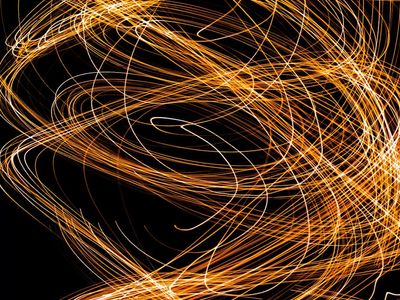 Abstract visualization of rising sun and morning energy lines